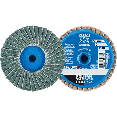 2 POLIFAN Mini Flap Disc - Flat - Zirconia - 80 Grit 10PK